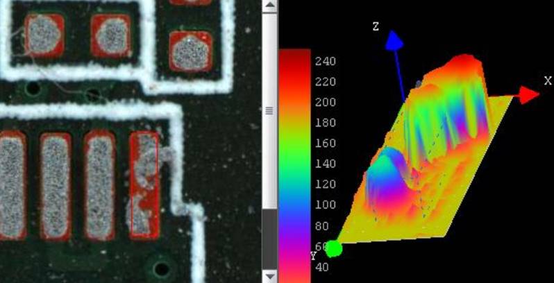 Simultaneous high-quality 2D image and precise 3D height measurement